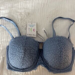 NEW 34c Bra blue gray lace lingerie